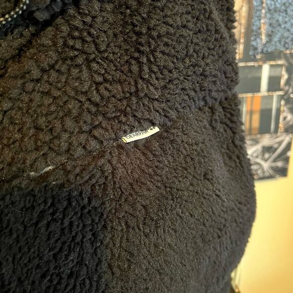 NWT BearPaw Womens Black Sherpa Faux Leather Full Zip Cozy Shearling Vest Sz XL - Picture 2 of 9